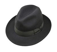 Borges & Scott Swift - Fedora - Lightweight - 100% Wool Felt - Crushable for Travel - Water Resistant - Snap Brim - Dark Grey 58cm