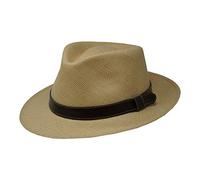 Borges & Scott The Savanna Teardrop - Hand Woven Panama Hat with Leather Belt Trim - 62cm