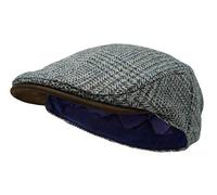 Borges & Scott The Sloan - Irish Tweed and Nubuck Leather Flat Cap - Easy Grey - Large