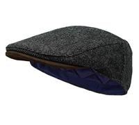 Borges & Scott The Sloan - Irish Tweed and Nubuck Leather Flat Cap - Irish Slate - Large