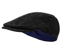 Borges & Scott The Tanner - Leather Flat Cap - Soft Pigskin and Cotton Lined Cap - Black - 62cm
