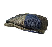 Borges & Scott The Tay - Patchwork Baker Boy Cap - Harris Tweed - 100% Wool - 62cm (XL)