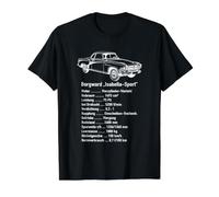Borgward Isabella Sport Classic German Car Specs Value Graphic T-Shirt, Men, Black, XL
