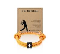 Borhmty Adjustable Sports Bracelet for Men Women Basketball Softball Baseball Fans Player Coach Rope Inspirational Bracelets, S, no gemstone
