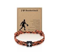 Borhmty Adjustable Sports Bracelet for Men Women Basketball Softball Baseball Fans Player Coach Rope Inspirational Bracelets, S, no gemstone