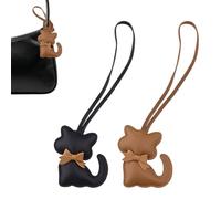 Borhmty Cat Shaped Bag Purse Charms for Women Girls Pet Cat Lovers Gifts for Best Friend Bestie Boyfriend Girlfriend, Brown Black, S