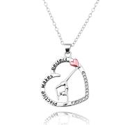 Borhmty Inspirational Heart Pendant Necklace for Women Niece Daughter Girlfriend Valentine Day Christmas Gifts for Women, S, Zinc, No Gemstone