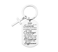 Borhmty Serenity Prayer Keychain for Women Men God Grant Me the Serenity Keychain for Car Keys Religious Christian Gifts for Best Friend Boyfriend Girlfriend Birthday Valentines Day Gifts for Her Him