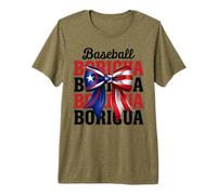 Boricua Baseball Coquette Bow Puerto Rico Design Premium T-Shirt