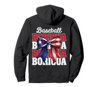 Boricua Baseball Coquette Bow Puerto Rico Design Pullover Hoodie