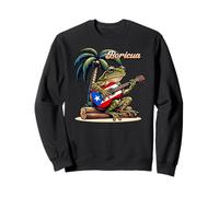 Boricua Coqui Frog Playing Guitar Under A Palm Tree Sweatshirt