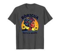 Boricua Hasta La Muerte: Puerto Rican Pride Sunset T-Shirt, Men, Dark Heather Grey, S