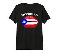 Boricua Kiss Puerto Rico Flag Lips Design Premium T-Shirt