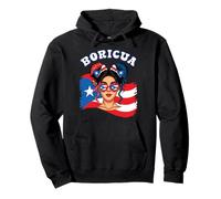 Boricua Messy Bun Puerto Rico Rican Flag Hispanic Heritage Pullover Hoodie