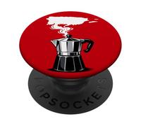 Boricua Moka Pot Coffee Puerto Rico Island Map Design PopSockets Adhesive PopGrip