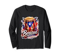 Boricua Puerto Rican Bomba Drum Long Sleeve T-Shirt