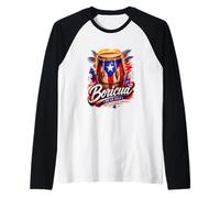 Boricua Puerto Rican Bomba Drum Raglan Baseball Tee