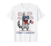 Boricua Raccoon Puerto Rico Flag Feral 4th Of July Boricua T-Shirt
