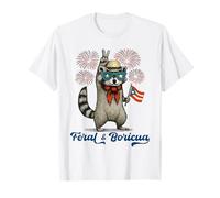 Boricua Raccoon Puerto Rico Flag Hispanic Heritage Month T-Shirt