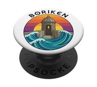 Boriken Puerto Rico Garita El Morro Fort Old San Juan Retro PopSockets Adhesive PopGrip