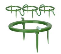 Borimend 4 Set Water Ring 5In W 3 Leg Support Drip Emitter Drip Ring with Built in 1/8 in Barbed Inlet Fitting 3 Removable Stakes Easy Install