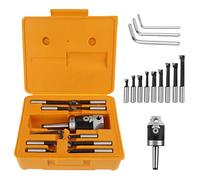 Boring Head, MT2 -M10 F1-12 50mm Boring Head Set with 12mm Hole Accept + 9pcs Boring Carbide Tips with 12mm Shank Boring Tool Set for Milling Machine