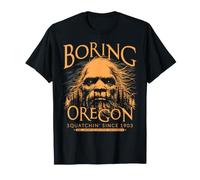 Boring Oregon Bigfoot 1903 Sasquatch Orange Art T-Shirt