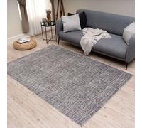 BORING PANDA Rustic Rug - Low Pile Area Rug for Living Room, Bedroom, and Kitchen - Soft, Durable, Pet-Friendly, Easy Maintenance [Grey, 80 x 150 cm]
