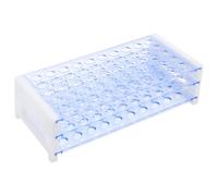 BorinGlass 50-Place Test Tube Rack for 13mm O.D. Tubes, Sturdy Plastic Lab Organizer