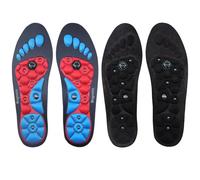 BORISCA 2 Pairs of Shoe Magnetic Acupressure Insoles, Red and Black Breathable Foot Massage Magnetic Acupressures Insoles, Magnetic Massage Insoles Get Relief for Painful Feet(L, 9-10.5)