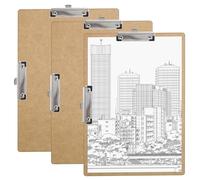BORISCA 3 Pack Wooden A3 Clipboard Hardboard, Double Extra Large Clip Board | Can be Hung Up, 12.6 x 17.32 in MDF Horizontal Clipboard for Drawing, Sketching, Art Supplies, Office Classroom Home