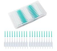 BORISCA 300 Pcs Interdental Sticks, Green Teeth Floss Sticks Dental Brushes, Silicone Wisdom Dental Sticks, Brush Dental Floss for Braces Oral Cleaning, Dental Floss Brushes for Cleaning Between Teeth