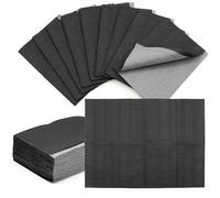 BORISCA Dental Bibs Disposable 50 PCS 13" x 18" Waterproof Black Dental Sheets, Table Cover Disposable Tattoo Bibs Cleaning Mat for Dental Clinic, Tattoo Station and Salon (51-Black)