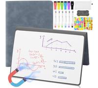 BORISCA Grey A5 Erasable Notebook, Magnetic Wipeable Notepad, 2026 New Reusable Whiteboard Notebook, A5 Whiteboard with Pens, Bags, Wiping Boards, Alphanumeric Magnetic Stickers, Office Gadgets