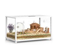 BORISI Hamster Cage 80x40x40 cm, Slot-Assembled, Escape-Proof, White