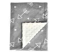 BORITAR Baby Blanket Super Soft Minky with Double Layer Dotted Backing, Little Grey Arrows Printed 30 x 40 Inch, Receiving Blankets