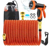 BoriYa Hose Pipe - Upgraded Expandable Garden Hoses 150ft 45m, Stretchy Hosepipe with Spray Gun, Expanding No-Kink Magic Hose with 3/4", 1/2" Fittings, Flexible Water Hos for Garden,Pet & Car Cleaing