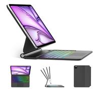 BORIYUAN Magic Keyboard Case for iPad Air 13 (M3 2025, M2 2024) and iPad Pro 12.9 (6th/5th/4th/3rd Gen), Magnetic Keyboard Case with Trackpad, Floating Cantilever Stand, Rainbow Backlit