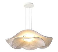 BORKEM 1-light, Creative Lotus Leaf Chandelier, Modern 12W LED Pendant Light Fixtures, Simple White Fabric Ceiling Hanging Lamp, For Kitchen Island Dining Room Lighting