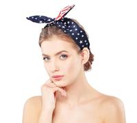 BorKinHa 4th of July Headband American Flag Headbands for Men Women, 4th of July Accessories Patriotic Headbands for 4th of July Decorations Independence Day Parades (2)