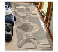 BORKOY Carpet Runners 50x200cm for Hallways, Modern Large Brown Geometry Non-Slip Floor Mat, for Hall/Kitchen/Staircase, Width 40cm/50cm/60cm/70cm/80cm/100cm/166cm, Customizable Length, Durable