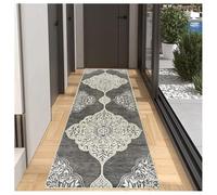 BORKOY Modern Grey Moroccan Carpet Runner 70x300cm Non-Slip Kitchen Rug, Extra Long Washable Hallway Runner Mats for Corridor Bedroom Laundry Room - Orient Design Floor Mat Sold by the Metre