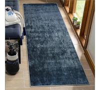 BORKOY Non-Slip Solid Dark blue Carpet Runner for Kitchen & Hallway,60x300cm Washable Long Floor Mat, Durable Rubber Backed Indoor Rug for Corridor, Laundry Room, Entryway with High Traffic Design