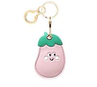 BORKUANA PU Leather Keychain Holder Protective Case Compatible with AirTag | Cute Drop-proof Cover with Keyring,Anti-Scratch Finder GPS Tracker Case for Wallet Keys,bag,Backpack,Pet,Luggage,Fruit,animal