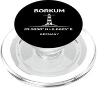 Borkum Germany Lighthouse Coordinates North Sea Island PopSockets PopGrip for MagSafe