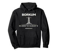 Borkum Germany Lighthouse Coordinates North Sea Island Pullover Hoodie