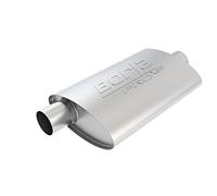 BORLA 40358 ProXS Universal Performance Muffler 2.5" Offset Inlet / 2.5" Center Outlet 4" x 9.5" Oval x 14" Long body 19" Overall Length Un-Notched Necks Reversible Design T-304 Stainless Steel