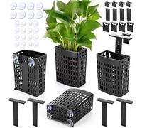 Borlech 2026 Latest Upgraded Aquarium Plant Holder Adjustable Height with Extendable Hook and Suction Cup for Fish Tank Aquaponic Plant Cultivation and Aquascape Accessories Decorations (4 Pack)