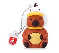 BORLTER CLAMP 32GB USB Stick Cute Flash Drive Capybara (Duckling Hat) Shaped Memory Stick Novelty USB Drive Pendrive Thumb Drive Gift for External data Storage