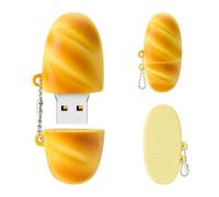 BORLTER CLAMP 64GB USB Stick Cute Flash Drive Bread Shaped Memory Stick Novelty USB Drive Pendrive Thumb Drive Gift for External data Storage